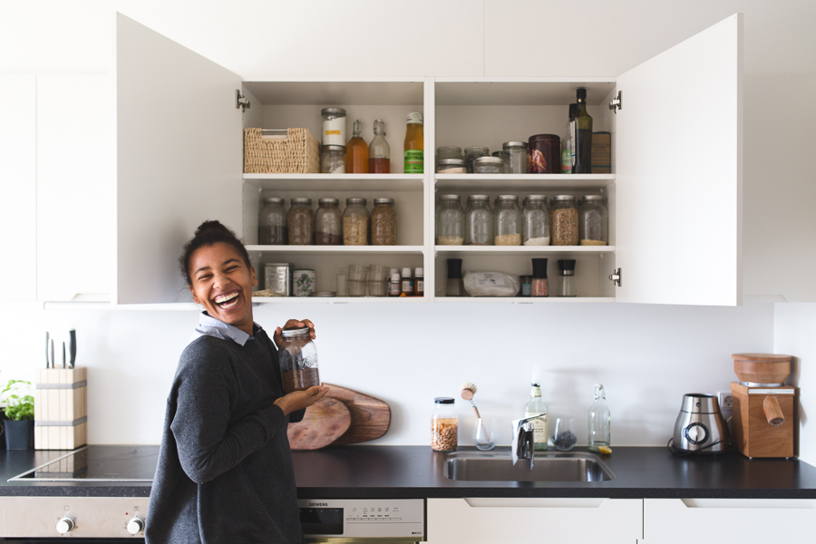 Florine Hofmann in her Zero Waste Mason Jar Kitchen