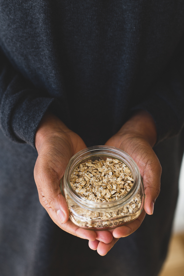 Florine Hofmann with Milled Wheat Grain